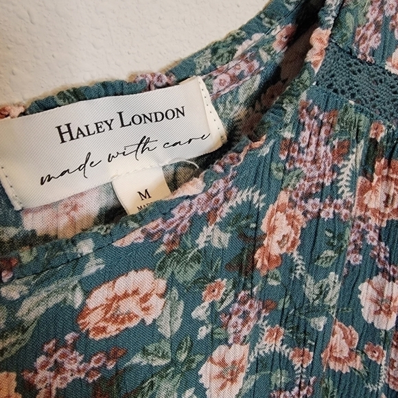 HALEY LONDON FLORAL Peasant style dress Size Medium - Picture 5 of 7